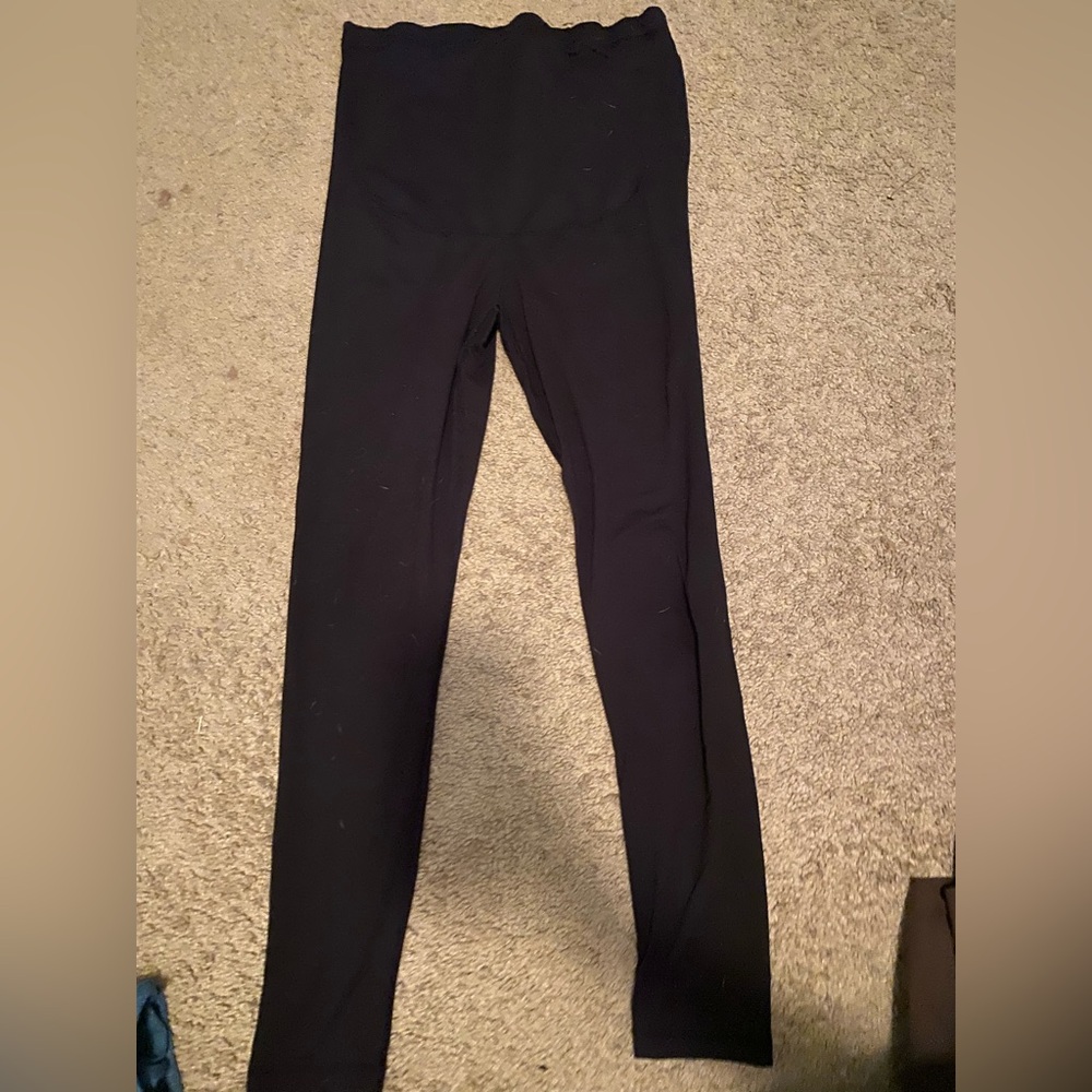 Black stretch maternity leggings